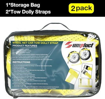 Tow Dolly Basket Straps with Flat Hook Fit 14" 15" 16" Car Tires - Image 6