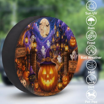 Halloween Spare Tire Cover Waterproof Dust-Proof Spare Wheel Covers - Image 3
