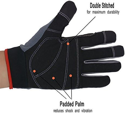 HANDLANDY Work Gloves for Men & Women, Utility Mechanic Working Gloves Touch - Image 3