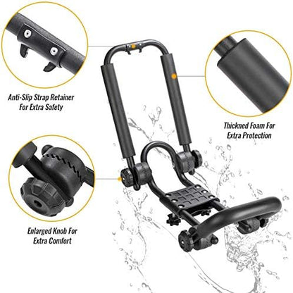 2 Pairs Fold Down J Bar Kayak Rack Designed mounts to virtually All crossbars - Image 3