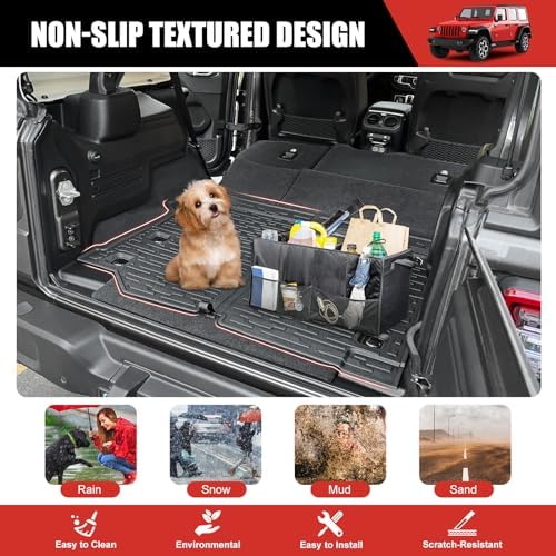 Cargo Mat Compatible with 2018-2025 Jeep Wrangler JL Unlimited 4 Door 4X4 - Image 6