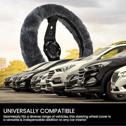 Andalus Brands Luxury Fluffy Car Steering Wheel Covers – Genuine Merino - Image 6