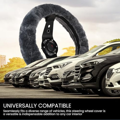 Andalus Brands Luxury Fluffy Car Steering Wheel Covers – Genuine Merino - Image 6