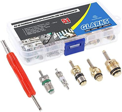 Glarks 51Pcs Car Air Conditioner Valve Core Schrader Valve Cores Accessories - Image 5