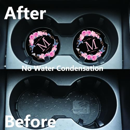 2pcs Letter M Car Coasters, Absorbent Universal neoprener Cup Holder Coasters - Image 5