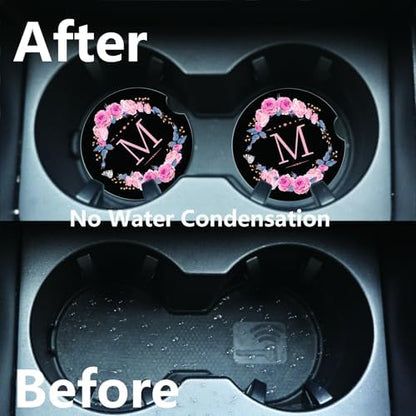 2pcs Letter M Car Coasters, Absorbent Universal neoprener Cup Holder Coasters - Image 5