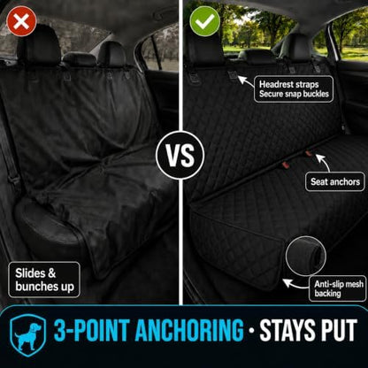 Back Seat Cover for Dogs, 600D Waterproof Non-Slip Car Seat Protector - Image 4