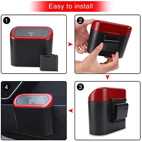 Accmor Car Trash Can with Lid, Mini Vehicle Dustbin Garbage Organizer Bin Holder - Image 5