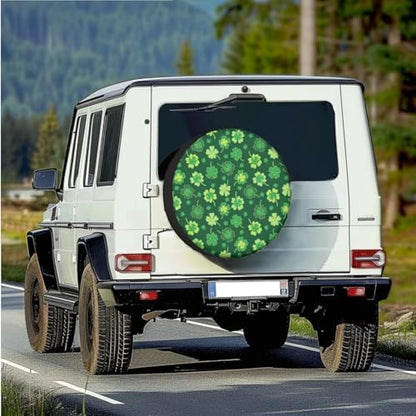 Clovers Spare Tire Cover PU Leather, Weatherproof Universal Wheel Protectors - Image 2