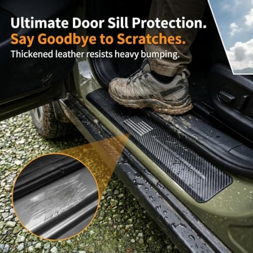4PCS Car Door Sill Protectors, American Flag Leather Scratch-resistant - Image 6