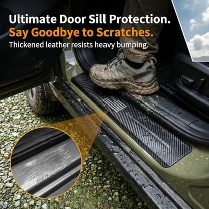 4PCS Car Door Sill Protectors, American Flag Leather Scratch-resistant - Image 6