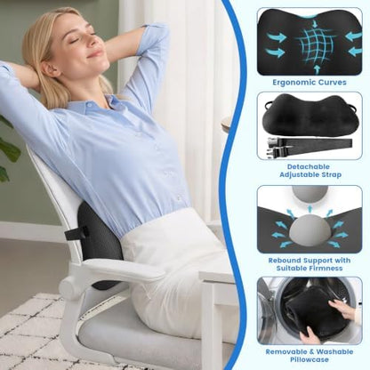 Lumbar Support Pillow, Memory Foam Back Cushion - Image 3
