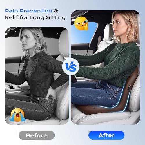Coverado Car Seat Cushion and Lumbar Support Pillow One Piece, Napa Leather - Image 4
