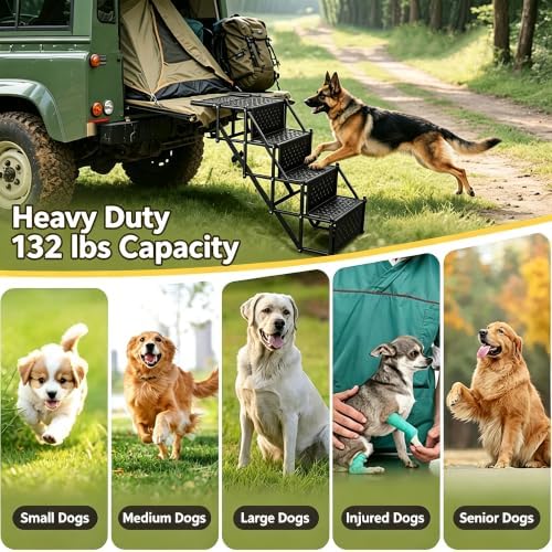 Foldable 4-Step Pet Stairs, Non-Slip Portable Dog Ladder Ramp - Image 6