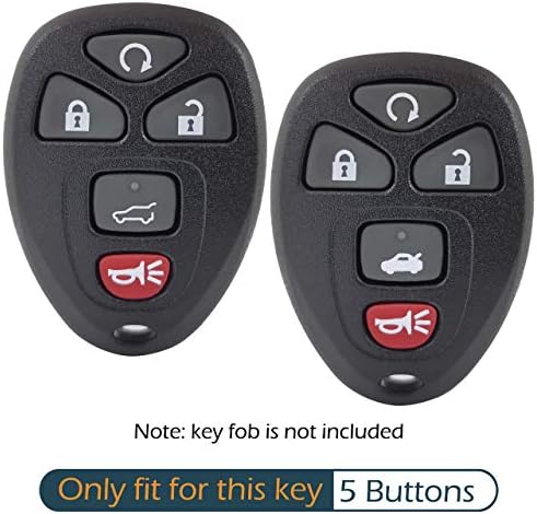 2Pcs Silicone 5 Buttons Key Fob Cover Remote Case Protector Skin Compatible - Image 2