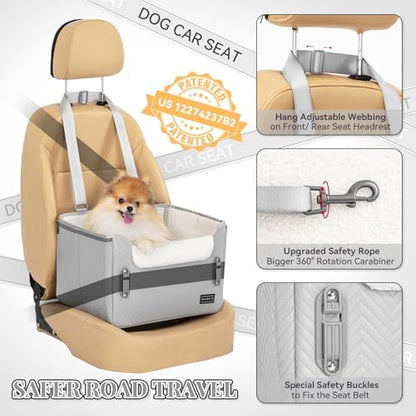 PETSFIT Dog Booster Car Seat, Waterproof PU Leather Dog Car Seats - Image 3