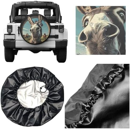 Funny Donkey Spare Tire Cover Wheel Protectors Weatherproof Sun Protection - Image 3
