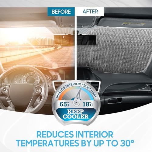 BDK Iridescent Mermaid Car Windshield Sun Shade Accordion Folding Sunshade - Image 3