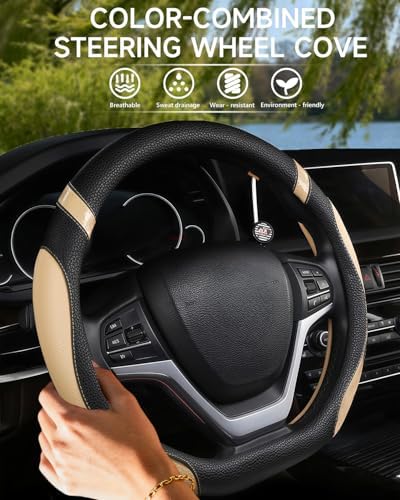 Cxtiy D-Shaped Flat Bottom Steering Wheel Cover - Image 3