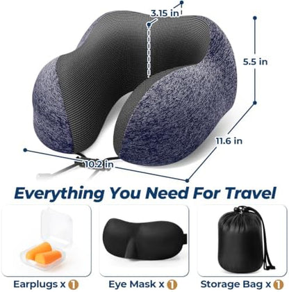 ExploreBliss Travel Pillow, Neck Pillow Airplane, Mottled Blue - Image 2