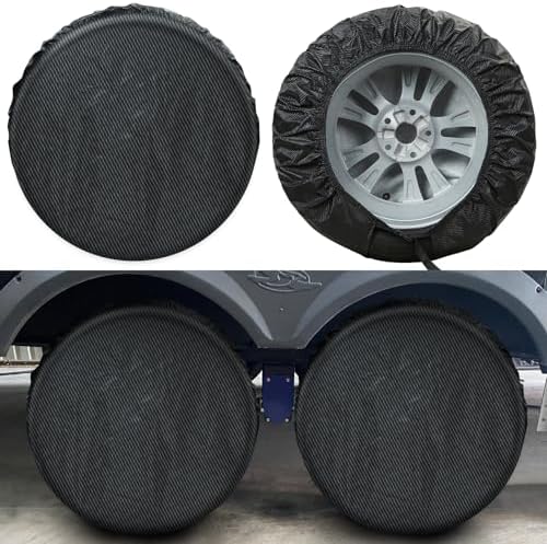 Season Guard 4Pack Carbon Fiber Tire Cover, Fit Truck SUV RV Trailer Camper - Image 2