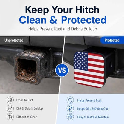 Trailer Hitch Covers American Flag Heavy Duty 2 Inch Hitch Cover - Image 5