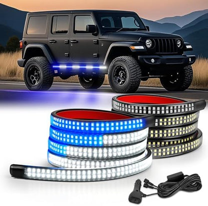 Nilight 2PCS 70 Inch Running Board LED Lights Strip Blue White by Nilight
