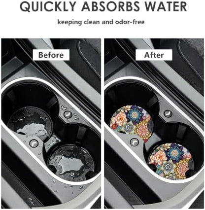 2 Pack Car Coasters，2.75-inch Neoprene Non-Slip Cup Holder Coasters - Image 5