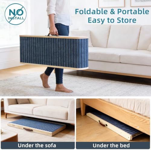ZJSF Wooden Dog Ramp for High Bed & Couch, Non-Slip Walking Surface, Portable - Image 5