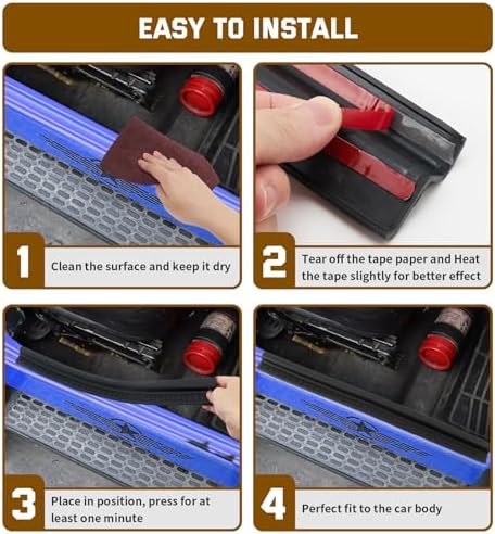 Door Sill Guards Kit Rubber Door Entry Guards Protector Wrangler TJ 2 Door - Image 5