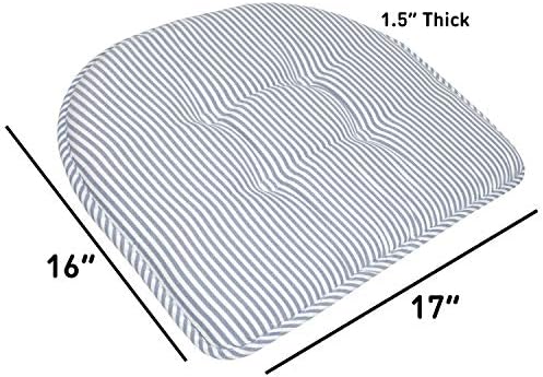 Sweet Home Collection Chair Cushion Memory Foam Pads Tufted Slip Non Skid - Image 4