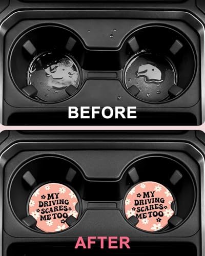 Swooflia 2 Pack Absorbent Ceramic Car Coasters - Image 4