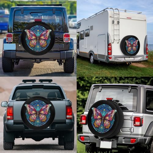 Spare Tire Cover for RV Trailer, Butterfly Black Tire Covers Universal Fit for - Image 7