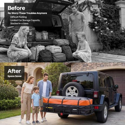 Forluck Waterproof Hitch Mount Cargo Carrier Bag, 15 Cubic Feet Soft Shell - Image 7