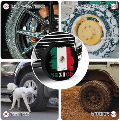 Generic Vintage Mexico Michoacan Mexican Flag Tire Covers, Dust-Proof - Image 4