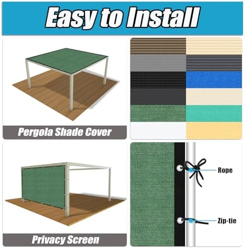 Amagenix 90% Pergola Shade Cover 4' X 11' Sun Shade Cloth - Image 4