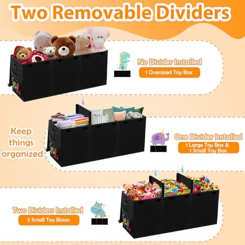 Large Toy Storage Box with Lid, Collapsible Kids Toy Chest - Image 3