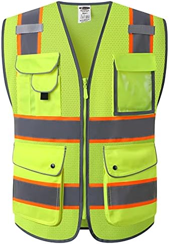 JKSafety Safety Vest for Men Women Reflective Hi Vis JK100 Yellow 2XL by JKSafety
