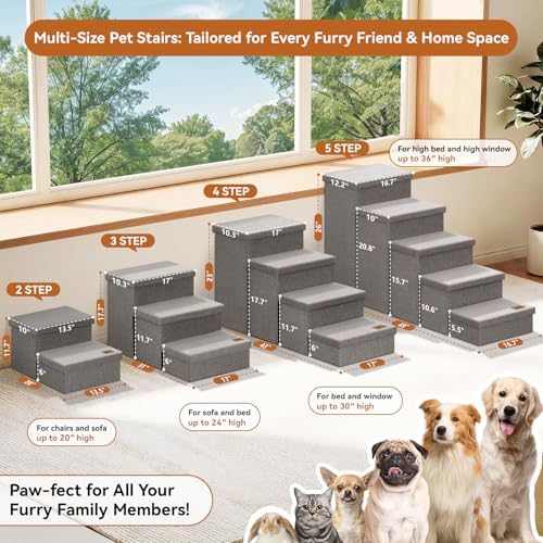 Zerbuger Dog Stairs with Storage - Image 3
