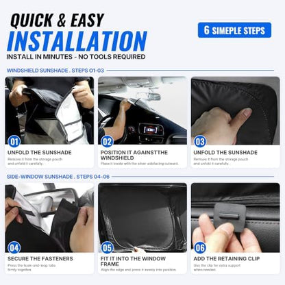 9PCS Car Window Shades for Ford Escape 2020-2025, Full Set Windshield Side Rear - Image 7