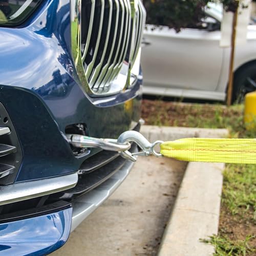 HFS Heavy-Duty Tow Strap with Hooks | 10, 000-Pound Capacity | Woven Polyester - Image 4