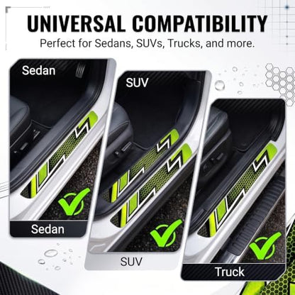 4 PCS Car Door Sill Protector, Lightning Thunder Style Threshold Decor Guard - Image 7