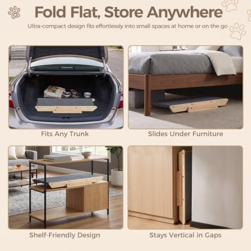ZENY Dog Stairs for Bed, Couch & Car, Convertible 2‑in‑1 Pet Ramp, Foldable - Image 3