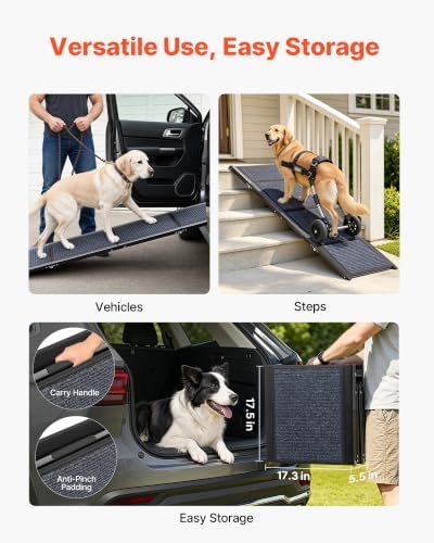 VEVOR Dog Ramp for Cars, Folding Pet Ramps for Medium & Large Dogs up to 250lbs - Image 6