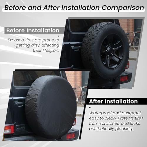 Car Spare Tire Cover, Waterproof Vehicle Spare Wheel Cover Protectors Dustproof - Image 4