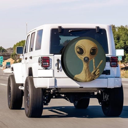 KiuLoam Martian Alien Peace Sign Retro Spare Tire Cover - Image 2