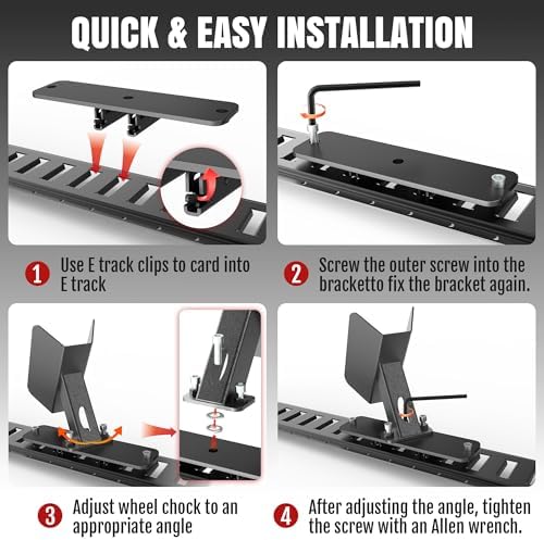 E-Track Motorcycle Wheel Chock Fits Floor or Wall E-Track 2pcs - Image 6
