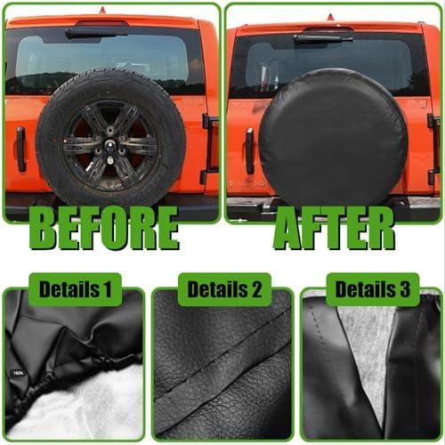 17 inch PU Leather Soft Trailer Spare Tire Cover Fit - Image 5