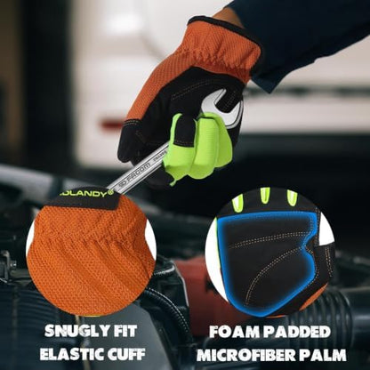 HANDLANDY Work Gloves for Men & Women, Utility Mechanic Working Gloves Touch - Image 2