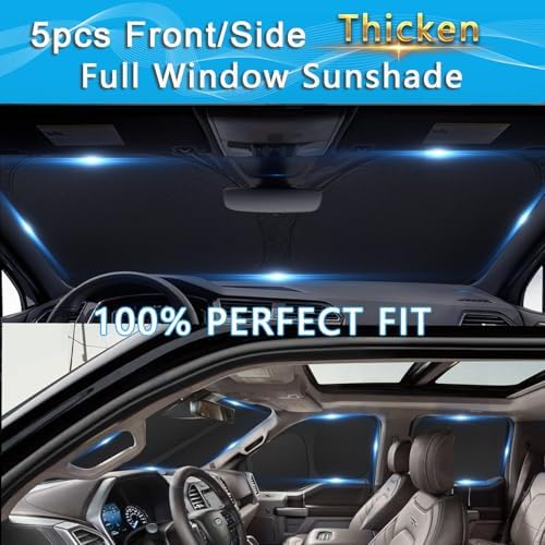 KMF 5pcs Thicken Sun Shades for Chevy Silverado 1500 2014-2019 Accessories - Image 3